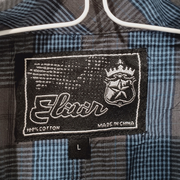 Men's Elixir Short Sleeve Plaid Button Down Shirt - Picture 5 of 5